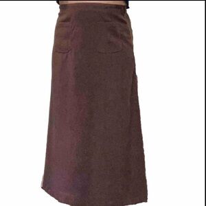 DENIM & CO Maxi Skirt Front Pockets Brown Womens Medium